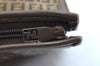 Authentic FENDI Zucchino Clutch Hand Bag Purse PVC Leather Brown K0987