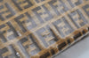 Authentic FENDI Zucchino Clutch Hand Bag Purse PVC Leather Brown K0987