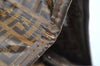 Authentic FENDI Zucchino Clutch Hand Bag Purse PVC Leather Brown K0987