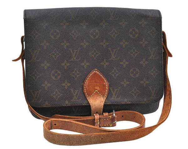 Auth Louis Vuitton Monogram Cartouchiere GM Shoulder Cross Bag Old Model K0992