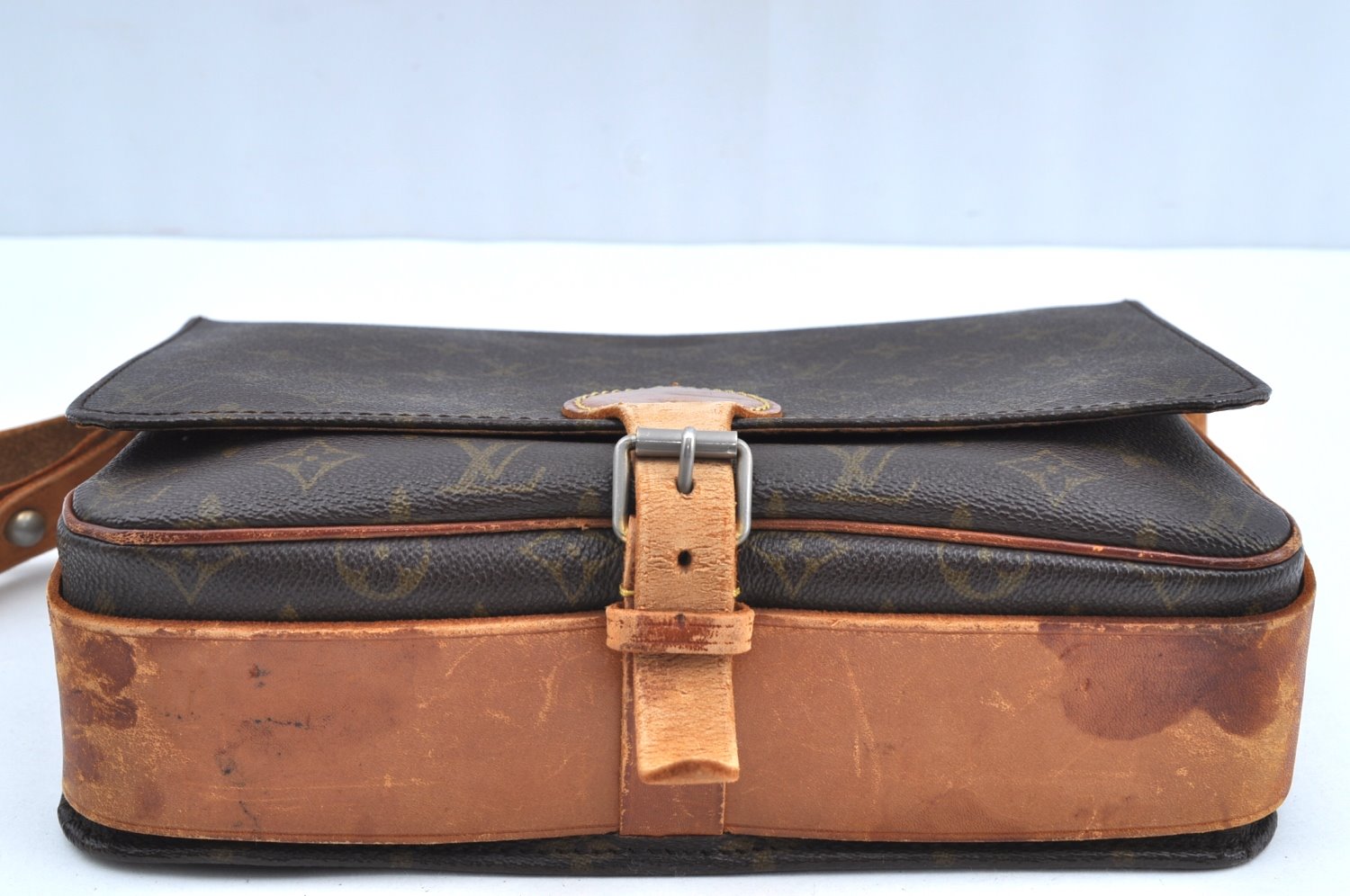 Auth Louis Vuitton Monogram Cartouchiere GM Shoulder Cross Bag Old Model K0992