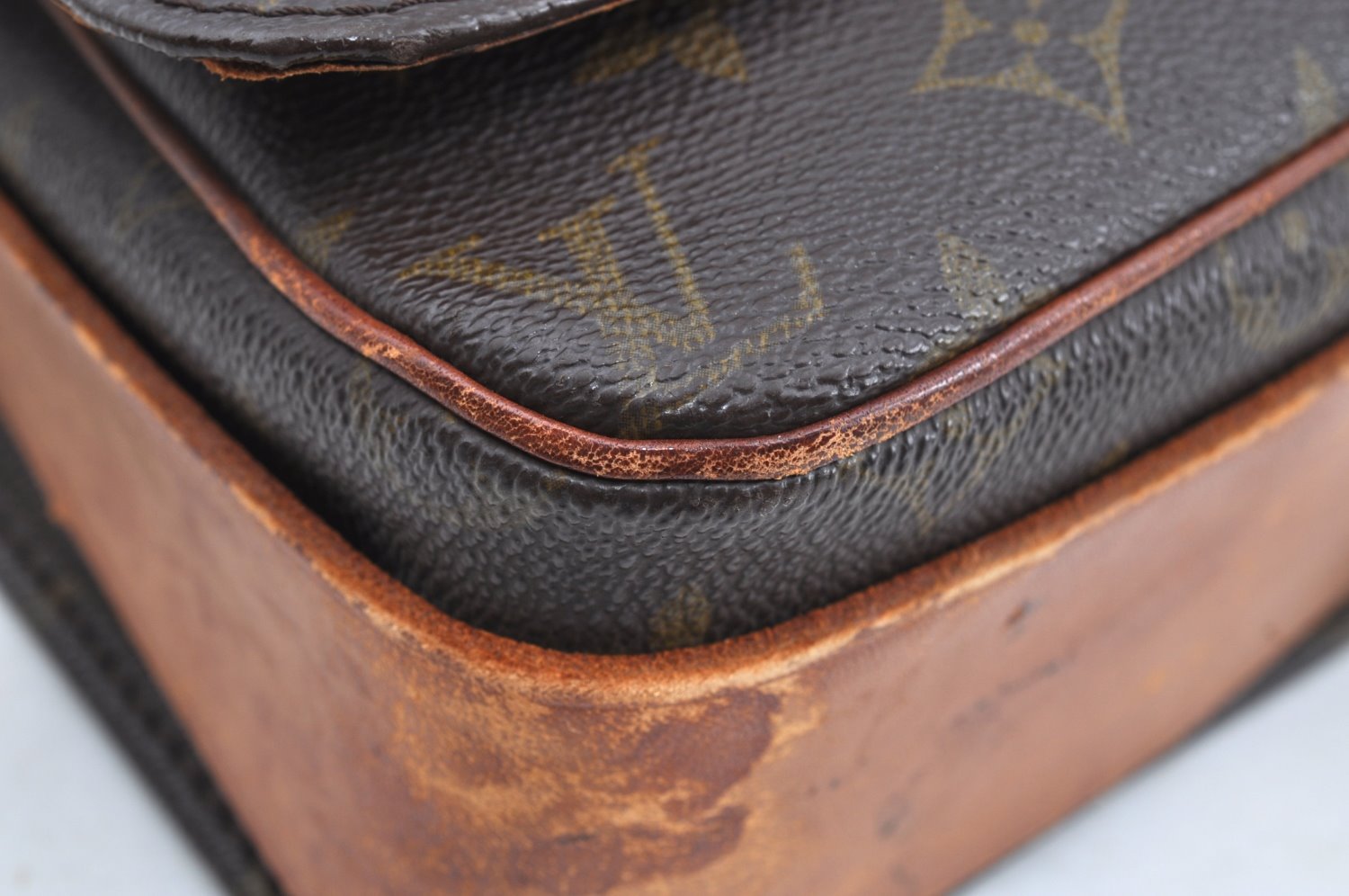 Auth Louis Vuitton Monogram Cartouchiere GM Shoulder Cross Bag Old Model K0992