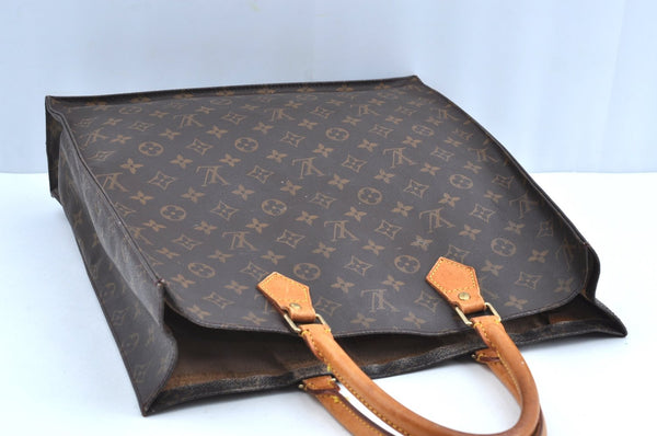 Authentic Louis Vuitton Monogram Sac Plat Hand Tote Bag M51140 LV Junk K1027