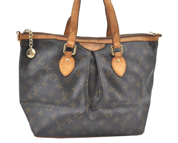 Authentic Louis Vuitton Monogram Palermo PM Shoulder Tote Bag M40145 LV K1030