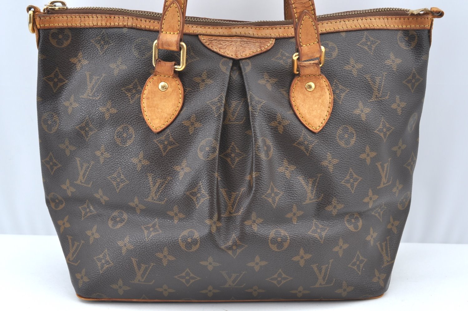 Authentic Louis Vuitton Monogram Palermo PM Shoulder Tote Bag M40145 LV K1030
