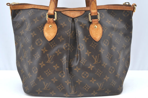 Authentic Louis Vuitton Monogram Palermo PM Shoulder Tote Bag M40145 LV K1030