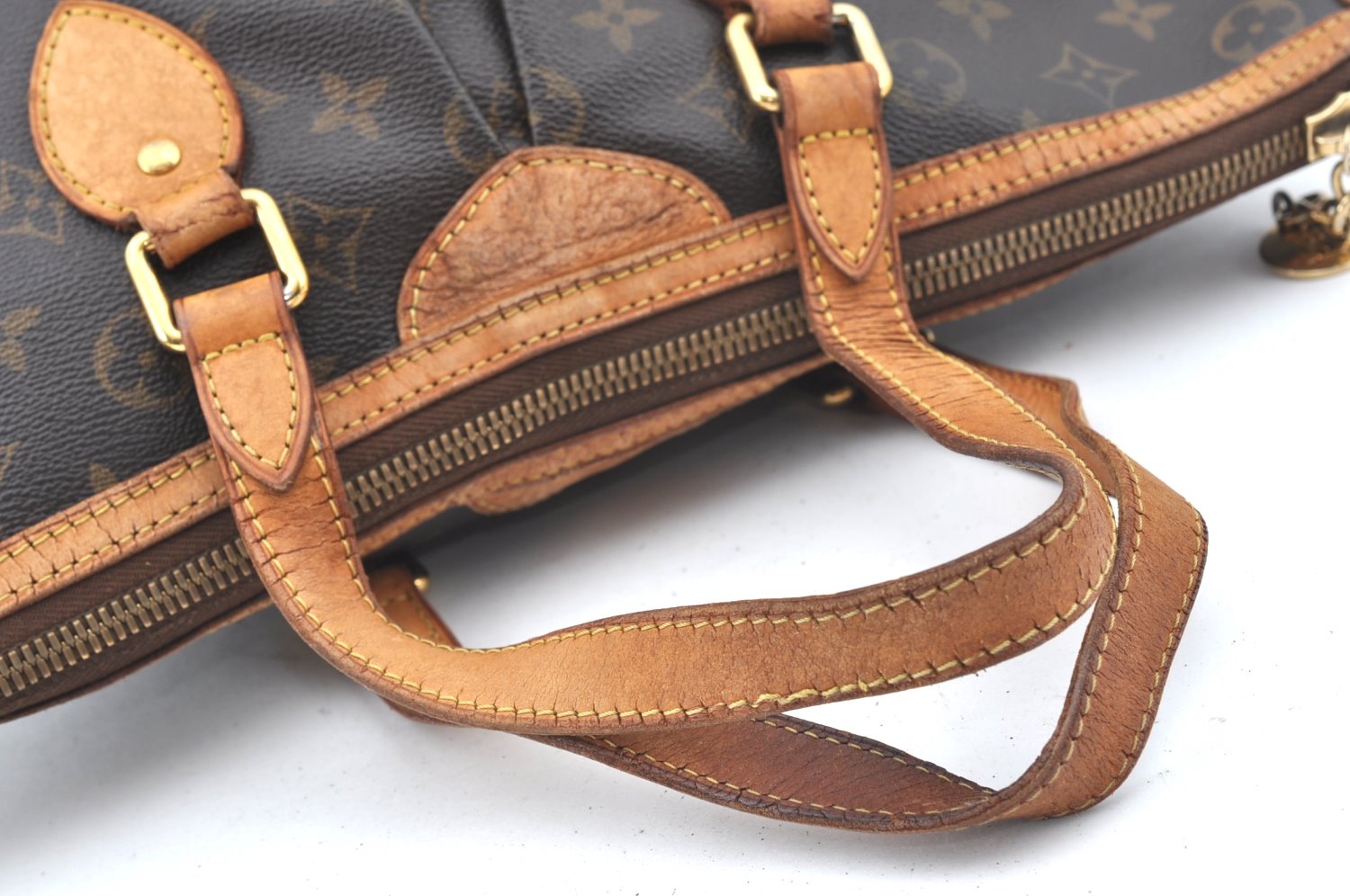 Authentic Louis Vuitton Monogram Palermo PM Shoulder Tote Bag M40145 LV K1030