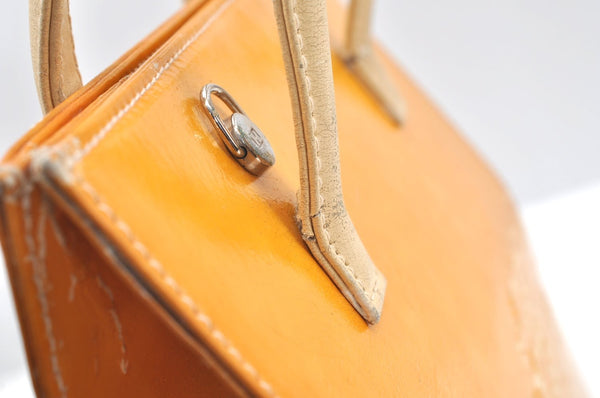Authentic FENDI 2Way Shoulder Hand Bag Purse Leather Yellow K1687