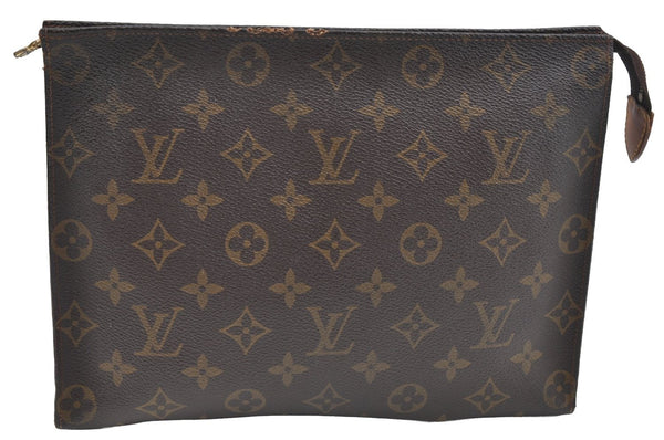 Auth Louis Vuitton Monogram Poche Toilette 26 Cosmetics Pouch Old Model LV K1699