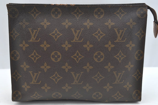 Auth Louis Vuitton Monogram Poche Toilette 26 Cosmetics Pouch Old Model LV K1699