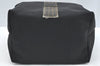 Authentic FENDI Pequin Vanity Case Hand Bag Pouch Purse PVC Black K1704