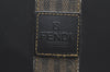 Authentic FENDI Pequin Vanity Case Hand Bag Pouch Purse PVC Black K1704