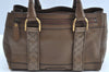 Authentic BURBERRY Vintage Leather Hand Bag Purse Brown K1829