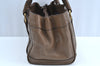 Authentic BURBERRY Vintage Leather Hand Bag Purse Brown K1829