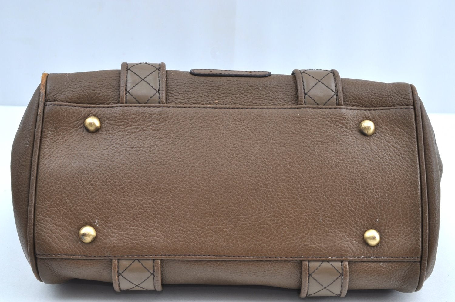 Authentic BURBERRY Vintage Leather Hand Bag Purse Brown K1829