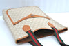 Authentic GUCCI Web Sherry Line GG Plus Tote Bag PVC Leather Beige K1835