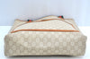 Authentic GUCCI Web Sherry Line GG Plus Tote Bag PVC Leather Beige K1835
