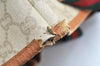 Authentic GUCCI Web Sherry Line GG Plus Tote Bag PVC Leather Beige K1835