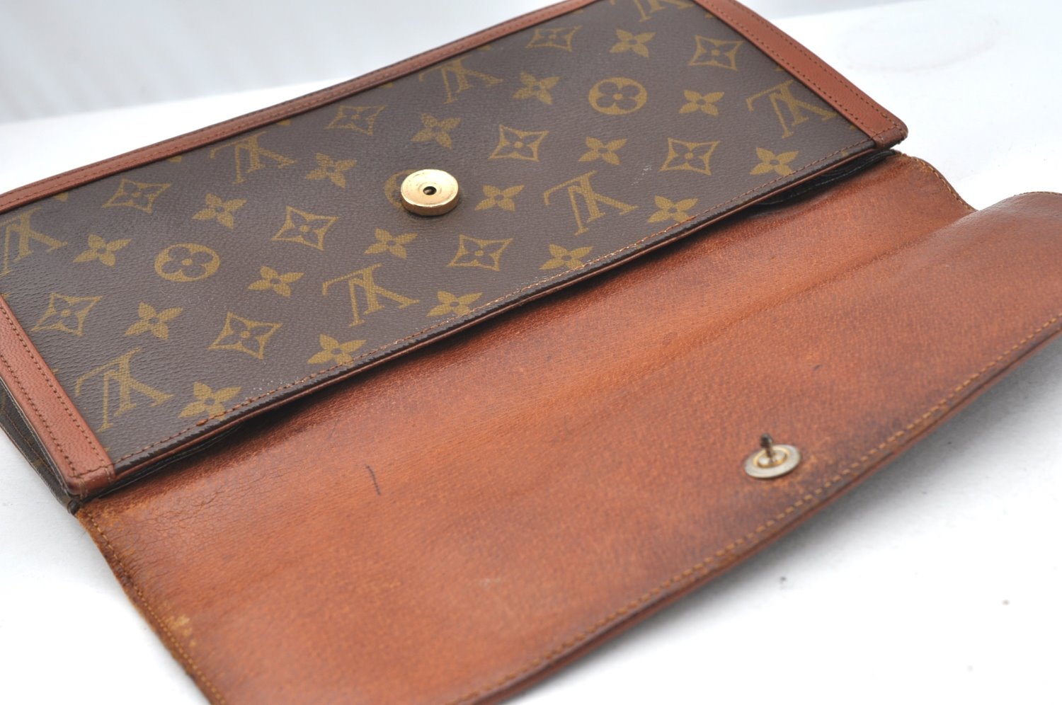 Auth Louis Vuitton Monogram Pochette Dame GM Clutch Hand Bag Old Model LV K1998