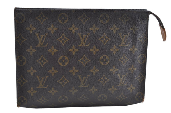 Auth Louis Vuitton Monogram Poche Toilette 26 Cosmetics Pouch Old Model K2003