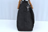 Authentic GUCCI Bamboo 2Way Shoulder Hand Bag Purse Nylon Leather Black K3713