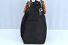Authentic GUCCI Bamboo 2Way Shoulder Hand Bag Purse Nylon Leather Black K3713