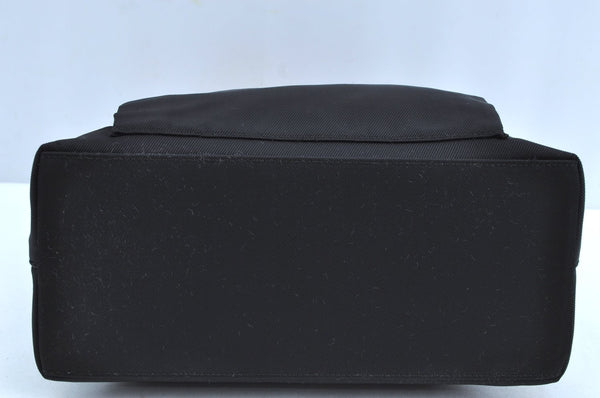 Authentic GUCCI Bamboo 2Way Shoulder Hand Bag Purse Nylon Leather Black K3713