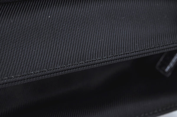 Authentic GUCCI Bamboo 2Way Shoulder Hand Bag Purse Nylon Leather Black K3713