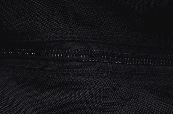 Authentic GUCCI Bamboo 2Way Shoulder Hand Bag Purse Nylon Leather Black K3713