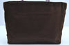 Authentic PRADA Satin Plastic Hand Bag Purse Brown K3895