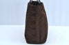 Authentic PRADA Satin Plastic Hand Bag Purse Brown K3895