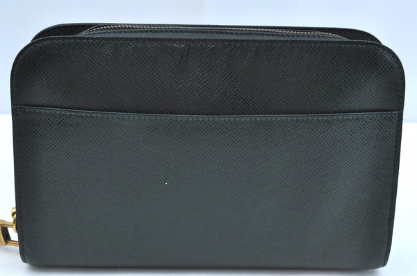 Authentic Louis Vuitton Taiga Baikal Clutch Bag Green M30184 LV K4035