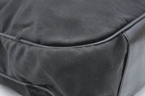 Authentic GUCCI Bamboo Shoulder Hand Bag Nylon Leather 0011577 Black K4037