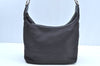 Authentic GUCCI Bamboo 2Way Shoulder Bag Nylon Enamel Gray K4038