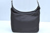 Authentic GUCCI Bamboo 2Way Shoulder Bag Nylon Enamel Gray K4038