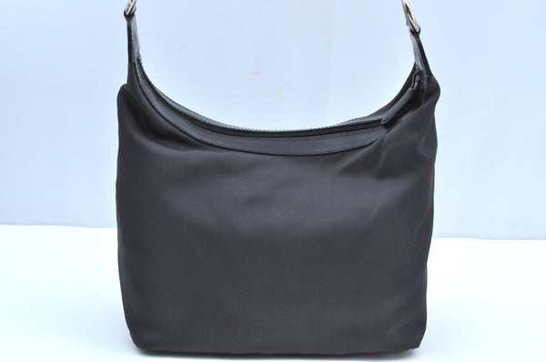 Authentic GUCCI Bamboo 2Way Shoulder Bag Nylon Enamel Gray K4038