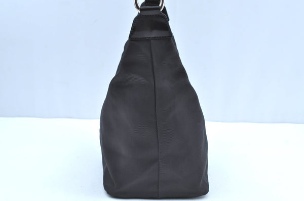 Authentic GUCCI Bamboo 2Way Shoulder Bag Nylon Enamel Gray K4038