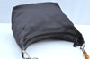 Authentic GUCCI Bamboo 2Way Shoulder Bag Nylon Enamel Gray K4038