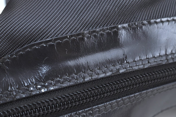 Authentic GUCCI Bamboo 2Way Shoulder Bag Nylon Enamel Gray K4038