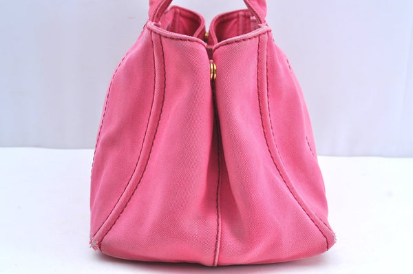 Authentic PRADA Canapa M 2Way Tote Hand Bag Canvas BN2642 Pink K4040