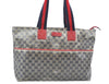 Authentic GUCCI Sherry Line GG Crystal Tote Bag PVC Leather 155524 Navy K4041