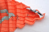 Authentic HERMES Double Pleats Scarf "DES MARIONNETTES" Silk Orange Box K4043