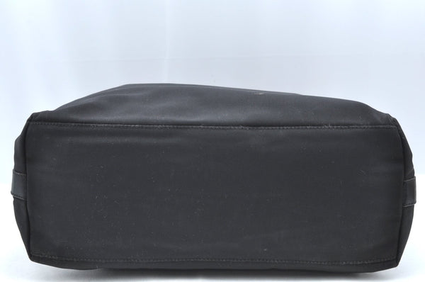 Authentic GUCCI Vintage Shoulder Hand Bag Nylon Leather Black  K4045