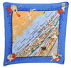 Authentic HERMES Pleats Scarf "MARCHE FLOTTANT DU LAC INLE" Silk Blue Box K4046