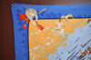 Authentic HERMES Pleats Scarf "MARCHE FLOTTANT DU LAC INLE" Silk Blue Box K4046