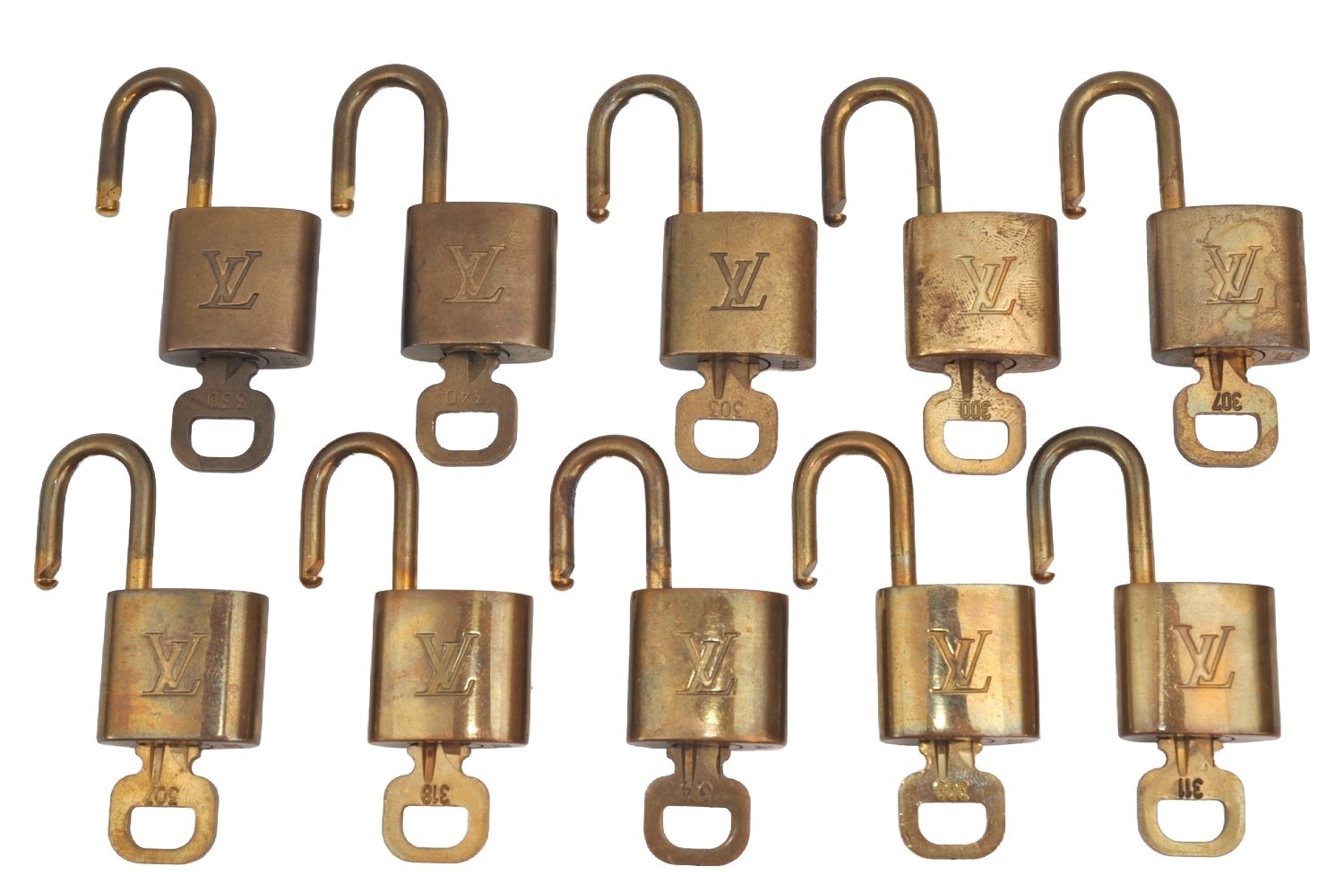 Authentic Louis Vuitton Padlock & Keys 10Set LV K4054