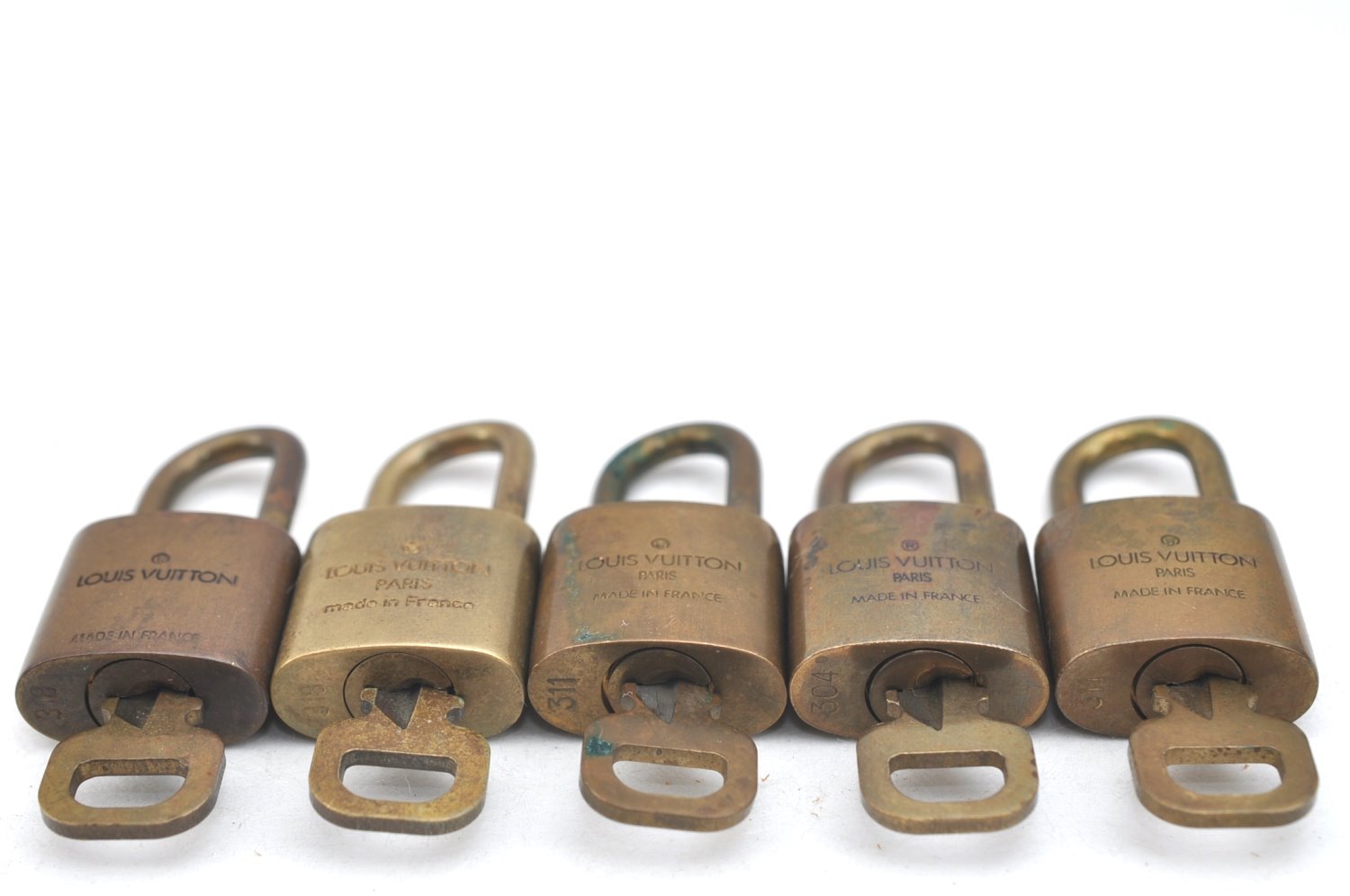 Authentic Louis Vuitton Padlock & Keys 10Set LV K4058