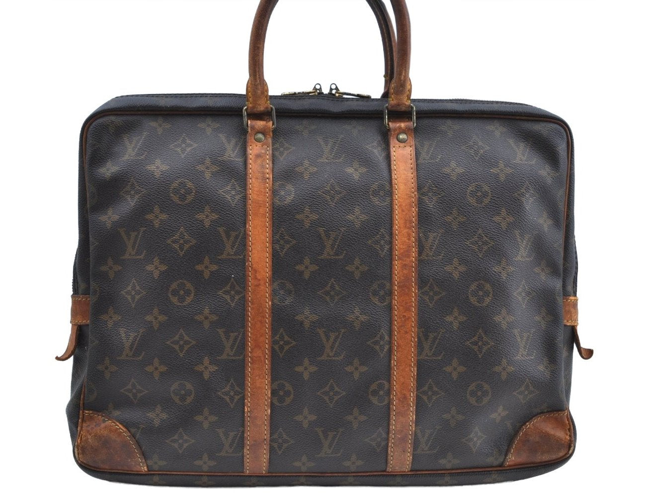 Authentic Louis Vuitton Monogram Porte Documents Voyage M40226 Briefcase K4069