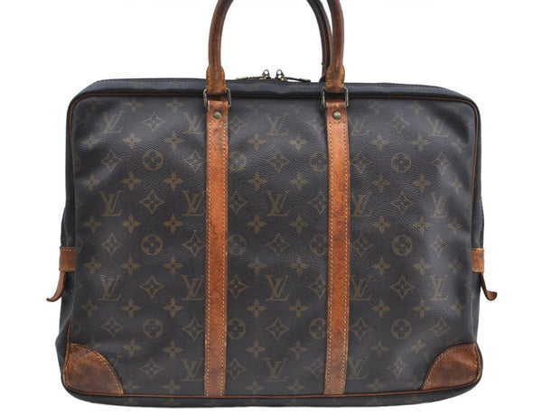 Authentic Louis Vuitton Monogram Porte Documents Voyage M40226 Briefcase K4069