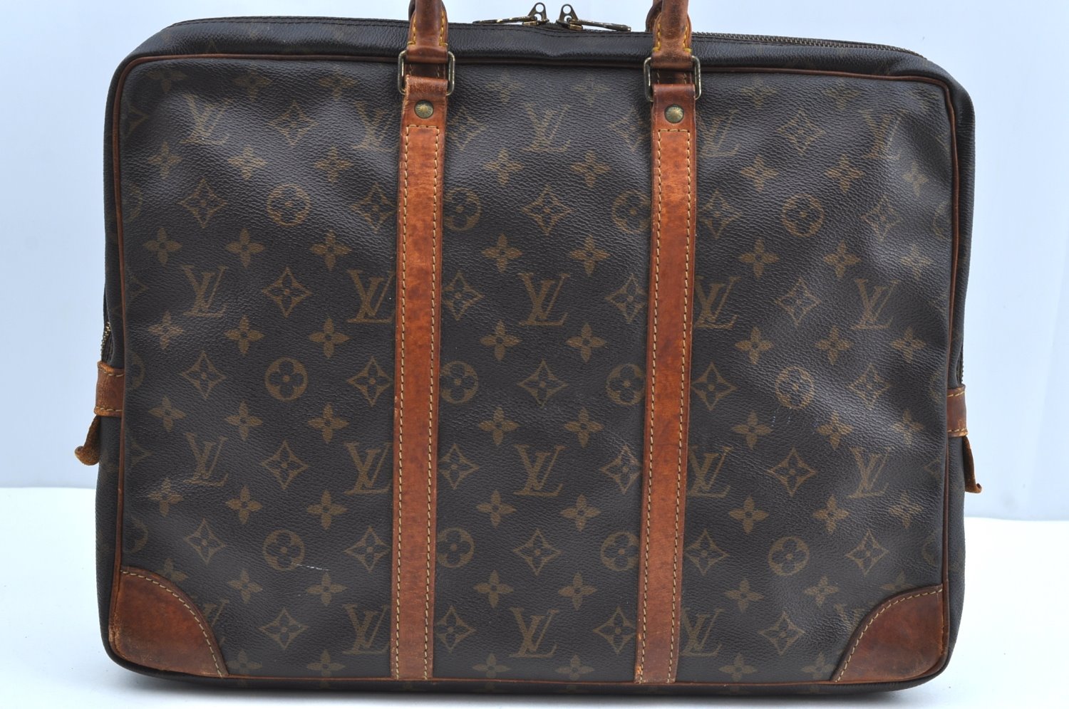 Authentic Louis Vuitton Monogram Porte Documents Voyage M40226 Briefcase K4069